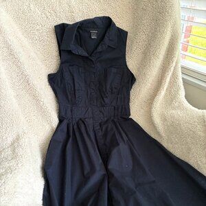 🌟 Club Monaco Navy Blue Dress – Classic Collared Button-Down, Size XS, Like New
